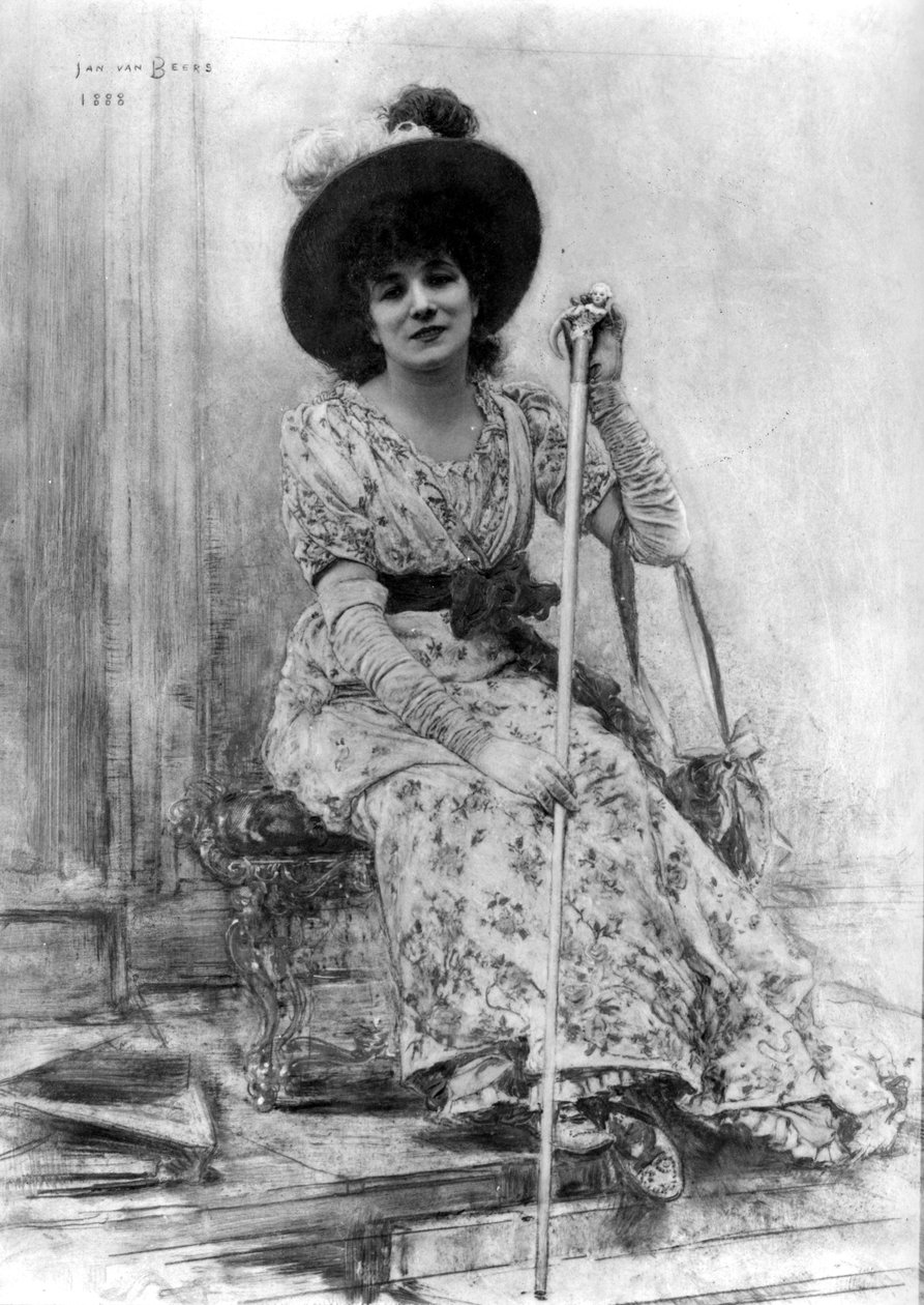 Portrét Sarah Bernhardt (1844-1923) od Jan van Beers