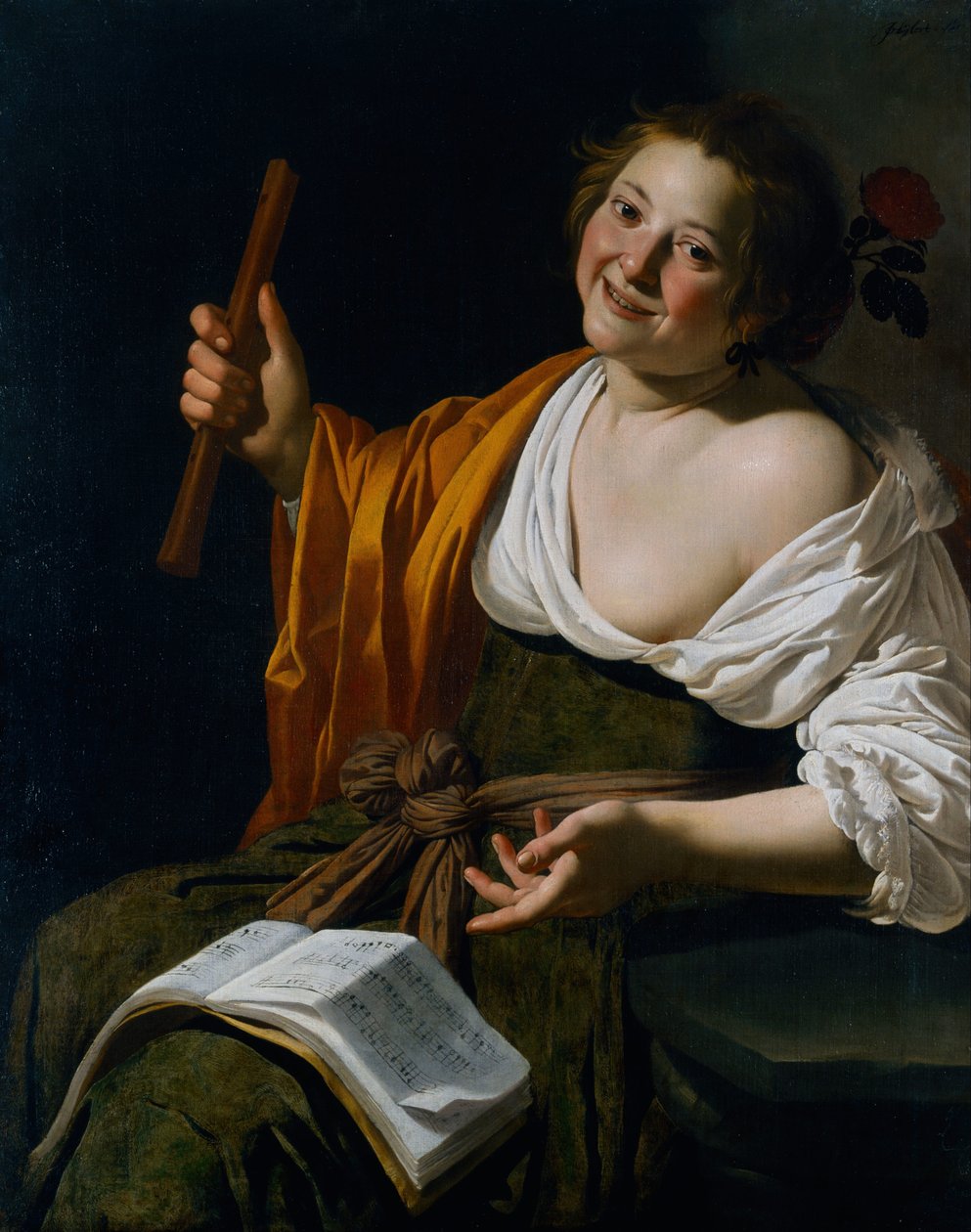 Dívka s flétnou od Jan van Bijlert