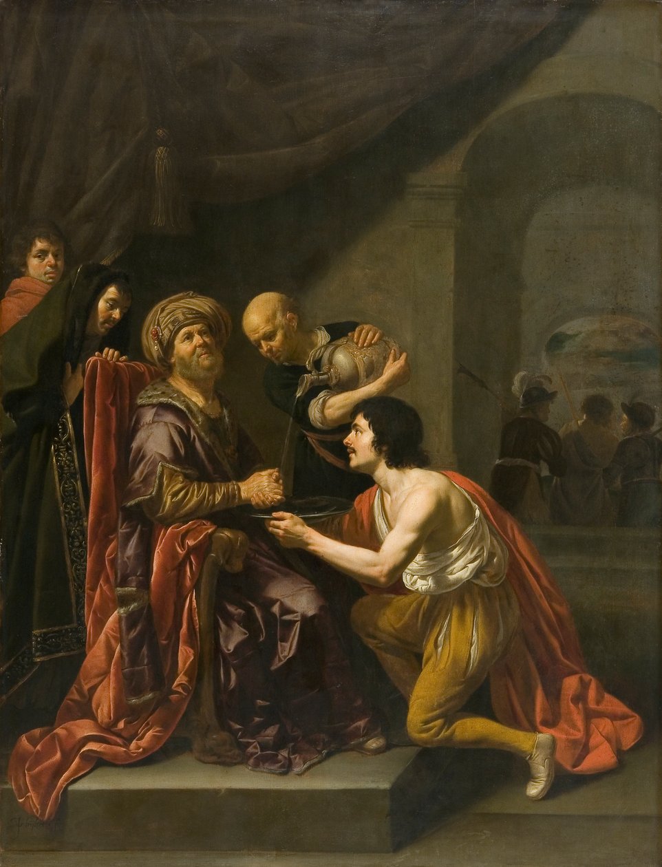 Pilát si myje ruce (olej na desce) od Jan van Bijlert or Bylert