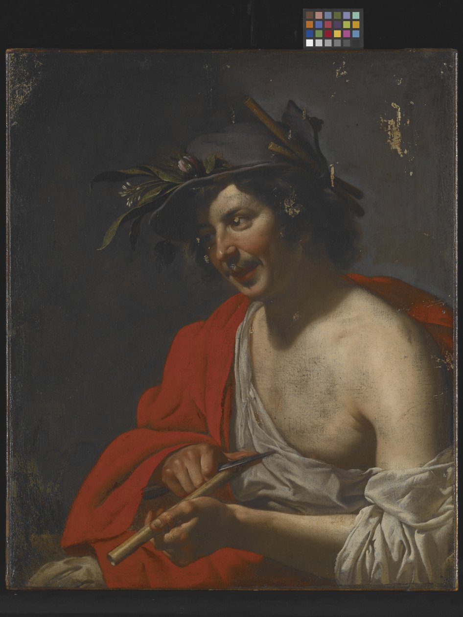 Pastýř ořezává flétnu (olej na plátně) od Jan van Bijlert or Bylert