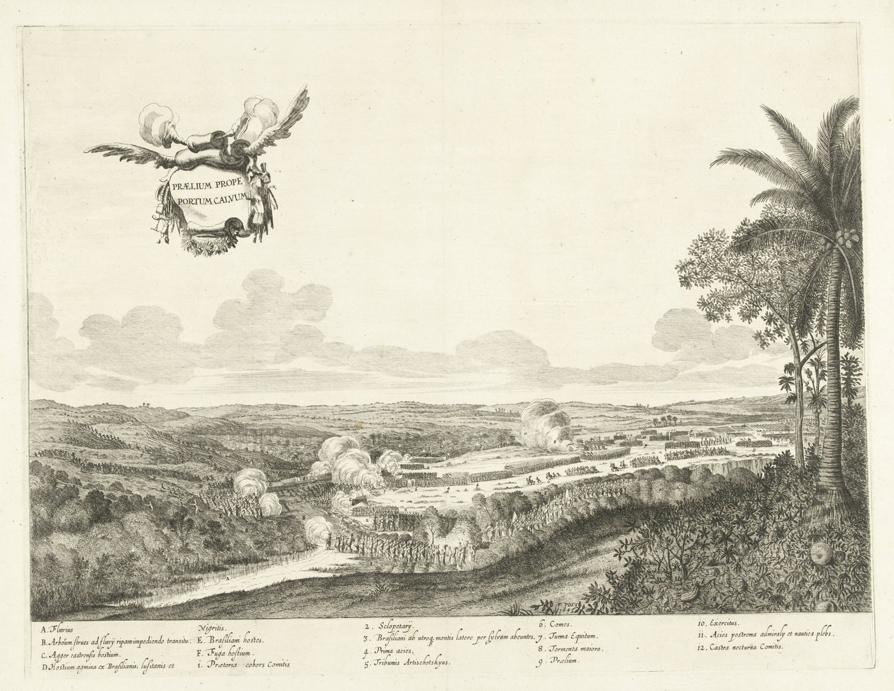 Gevechten v Porto Calvo, 1637 Bitva u Bald Harbor (název na objektu) od Jan van Brosterhuyzen
