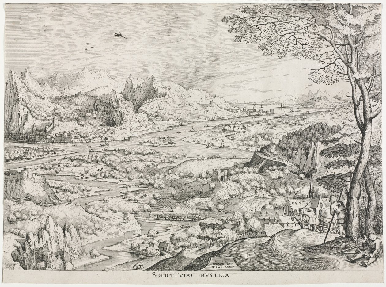 Velké krajiny: Rustikální samota, c. 1555-1558. od Jan van Doetechum