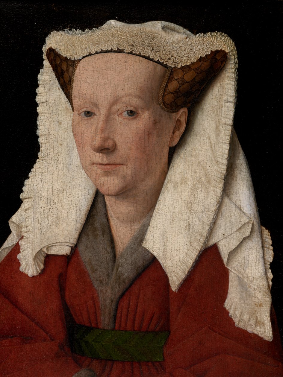Detail portrétu Margarety van Eyck od Jan van Eyck