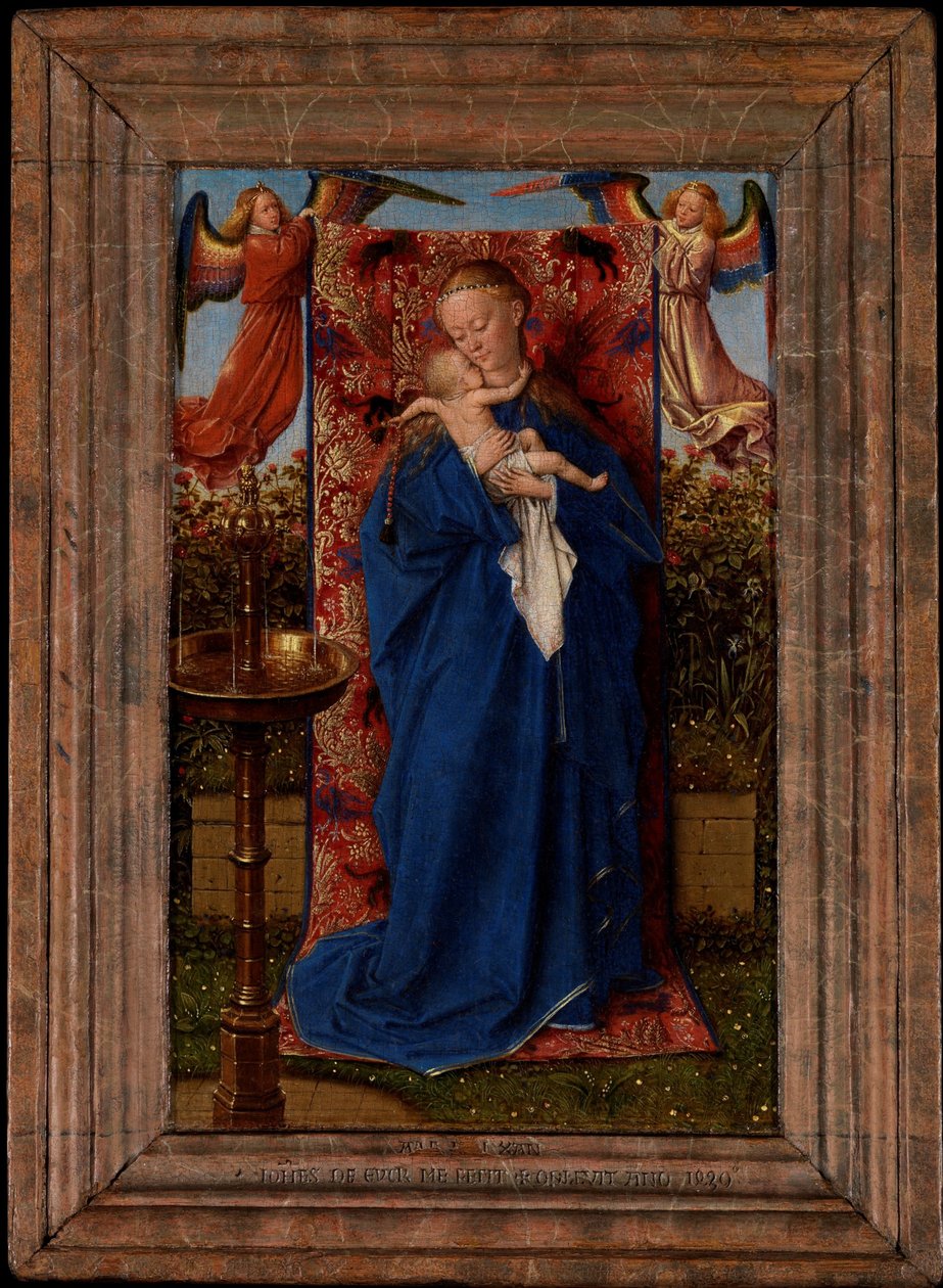 Madonna a dítě u fontány od Jan van Eyck