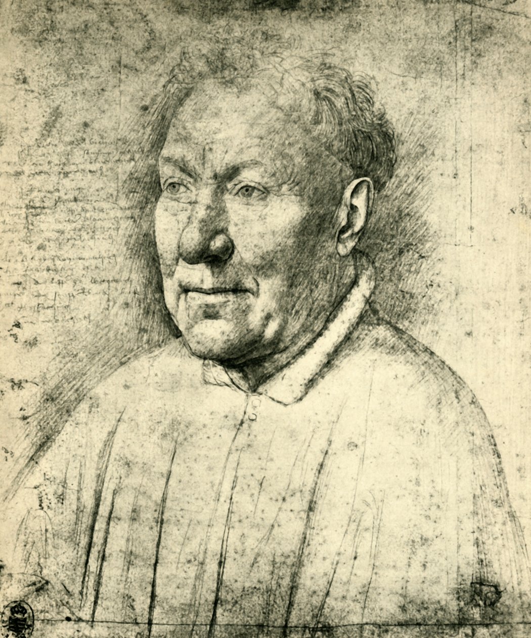 Portrét kardinála Niccola Albergatiho, c1430, 1943. od Jan van Eyck