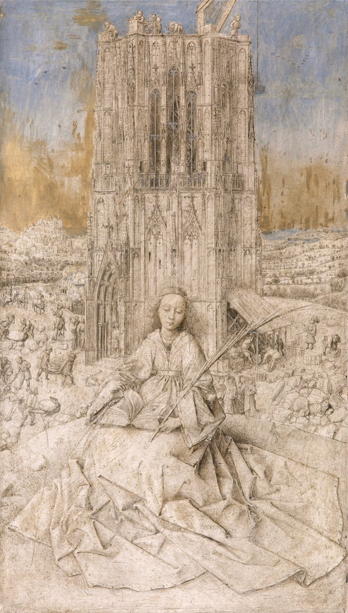 Svatá Barbora, asi 1427 (olej na desce) od Jan van Eyck
