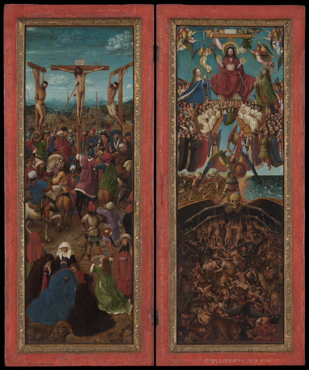 Ukřižování, Poslední soud, ca. 1440-41. od Jan van Eyck