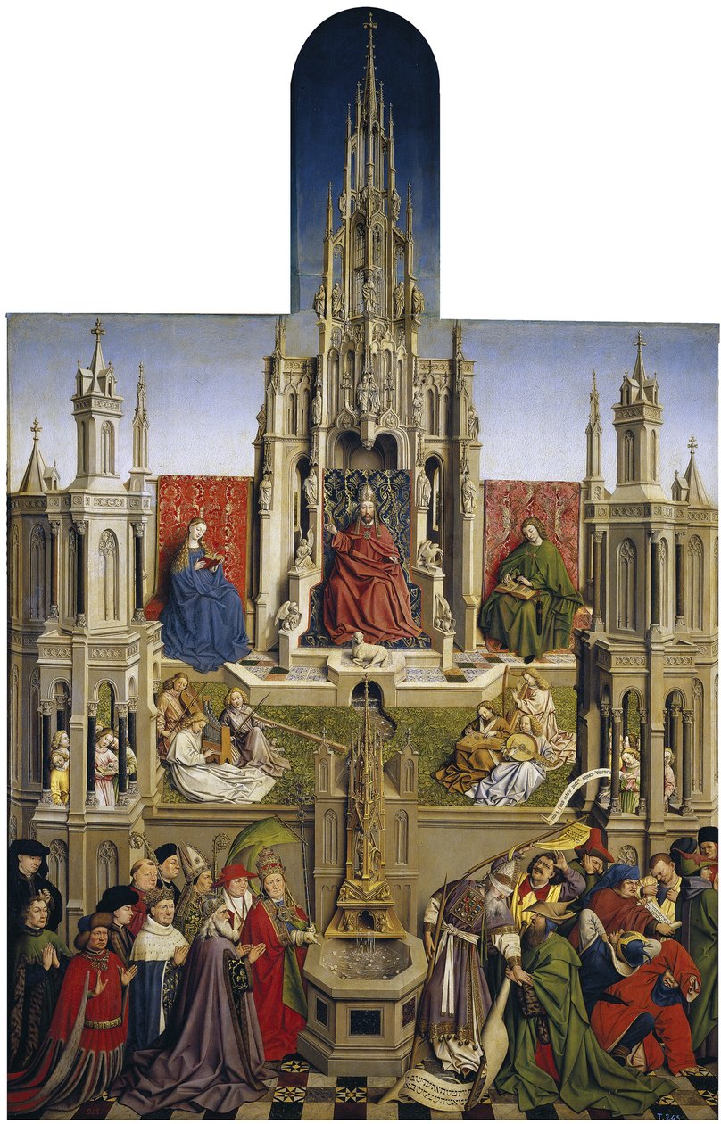 Fontána milosti a triumf Ecclesia nad synagogou, 1430 od Jan van Eyck
