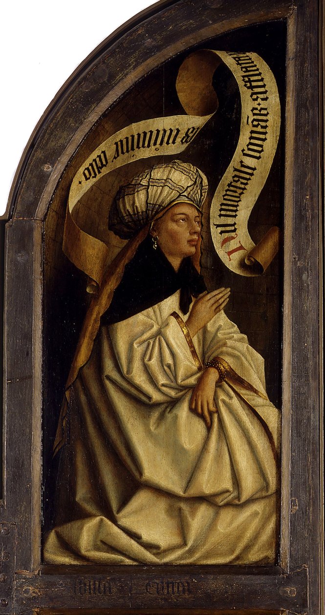 Gentský oltář. Klanění mystického beránka: Erythraean Sibyla, 1432. od Jan van Eyck