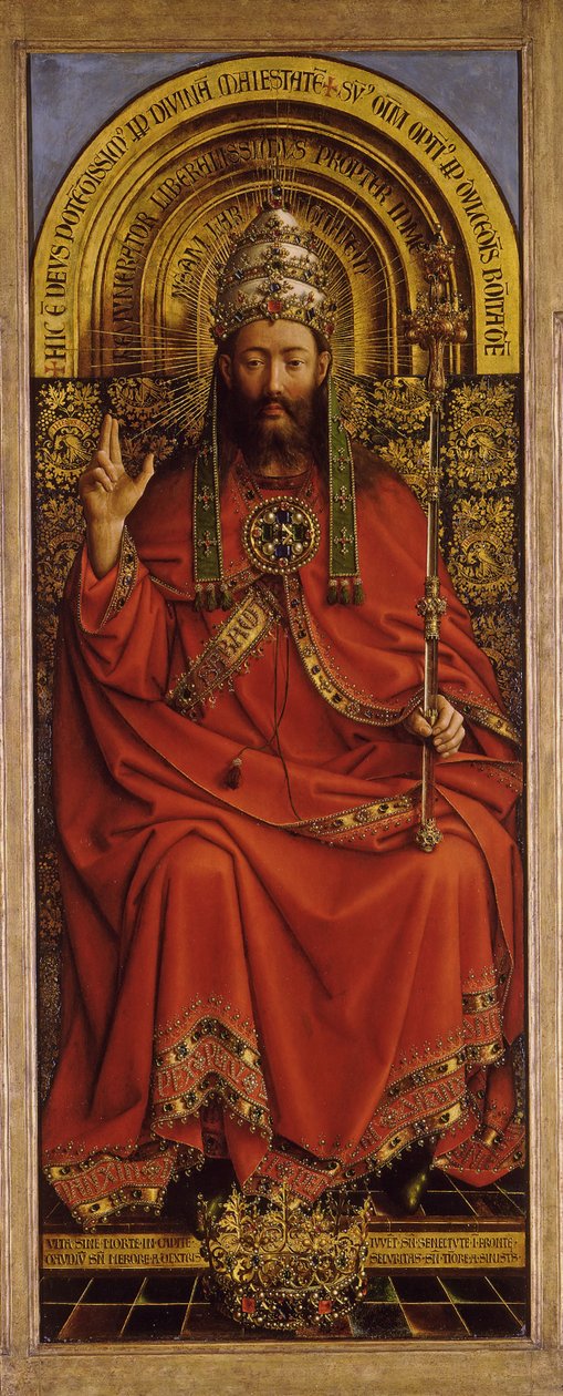 Gentský oltář. Klanění mystického beránka: Všemohoucí Bůh, 1432. od Jan van Eyck