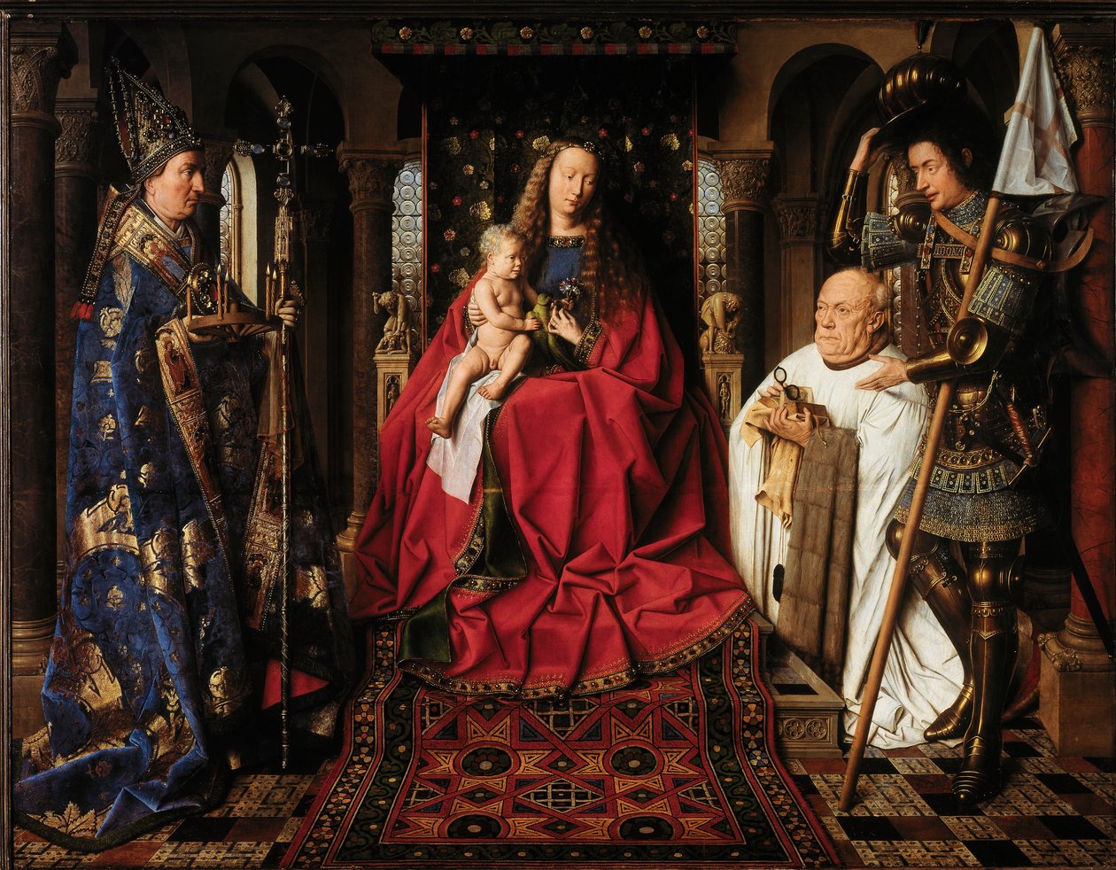 Panna s dítětem s kanovníkem van der Paelem od Jan van Eyck