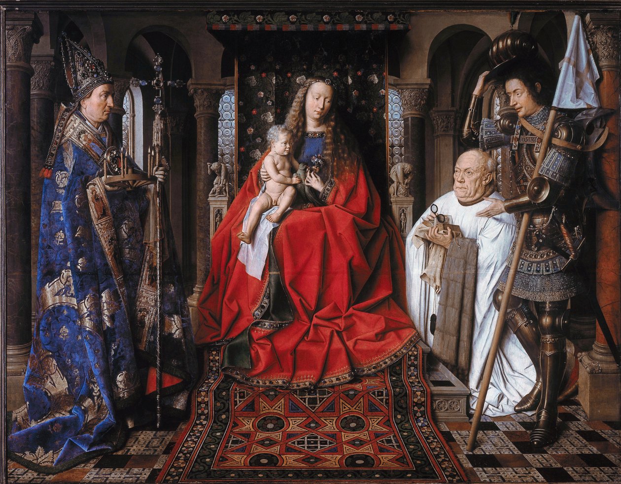 Panna s dítětem s kanovníkem van der Paelem od Jan van Eyck