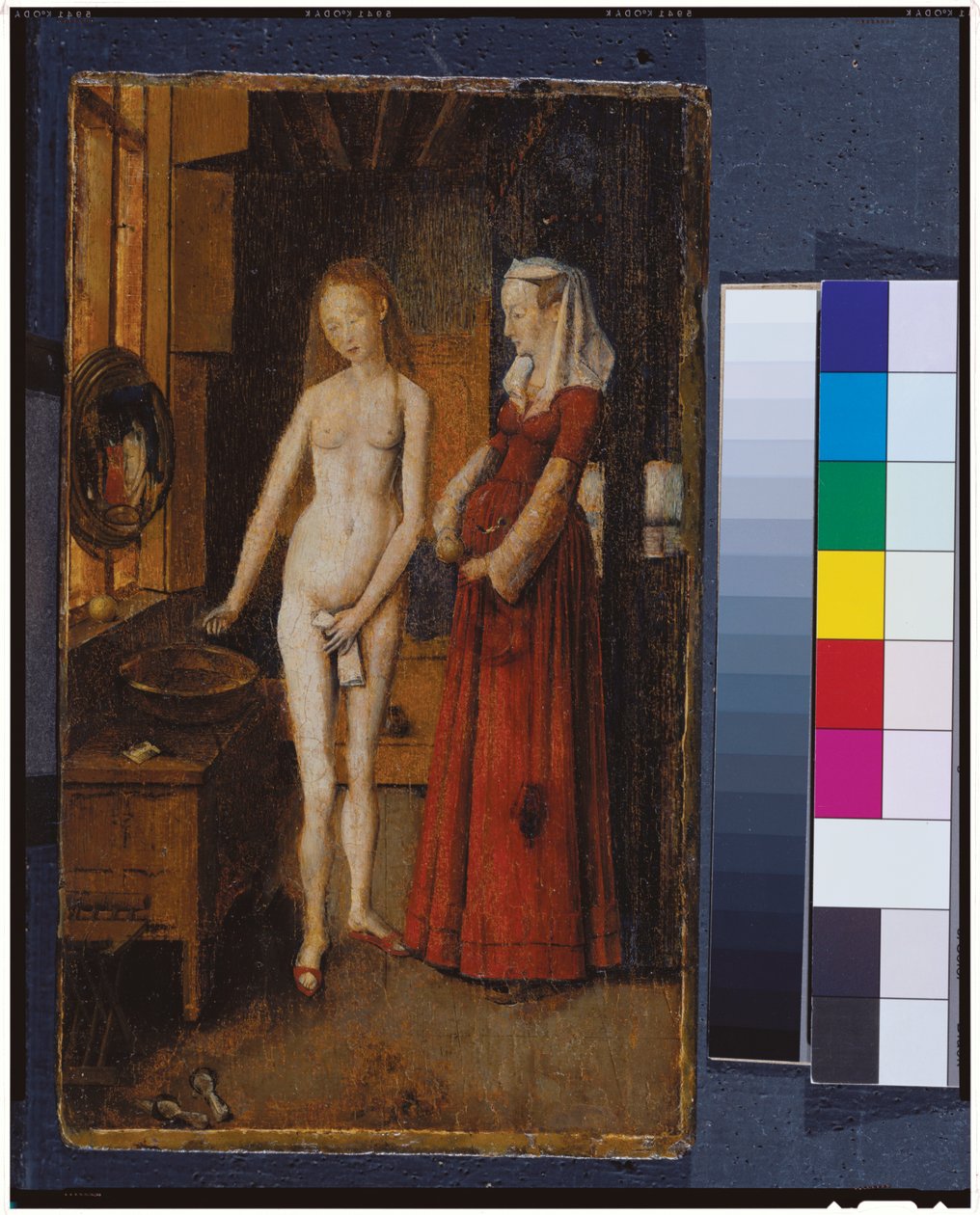 Žena na záchodě (olej na dubovém panelu) od Jan van Eyck