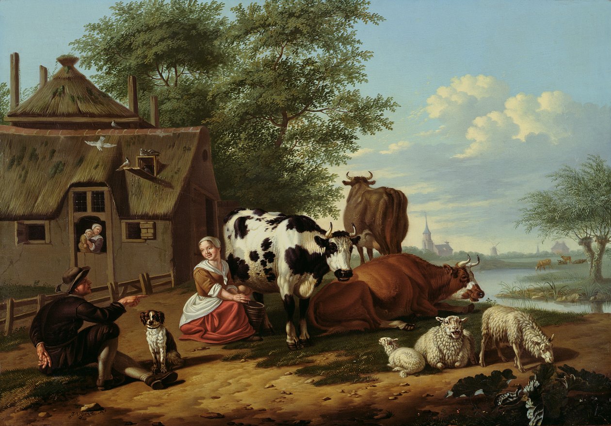 Dobytek na louce (panel) od Jan van Gool