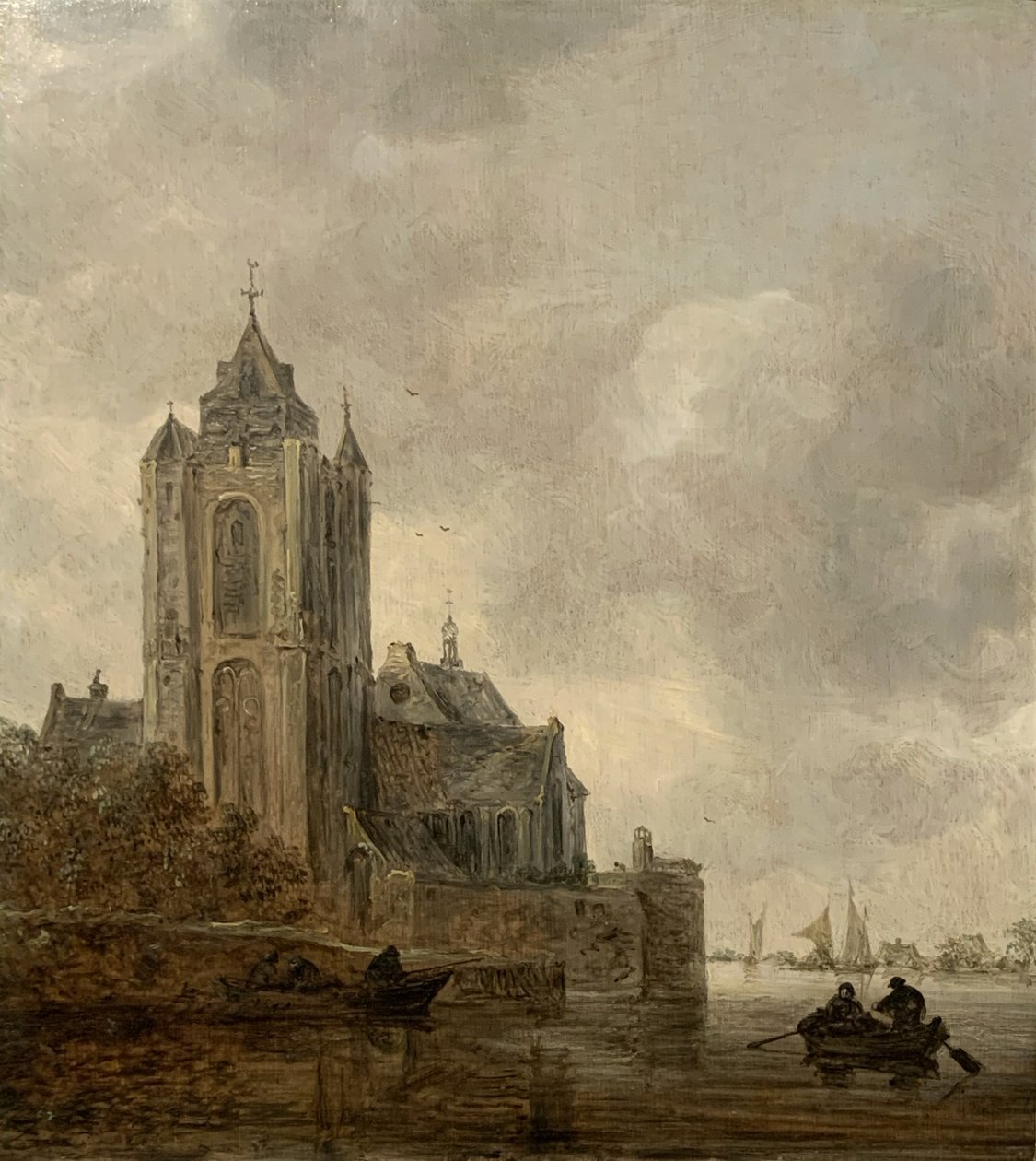 Kostel na břehu řeky. od Jan van Goyen