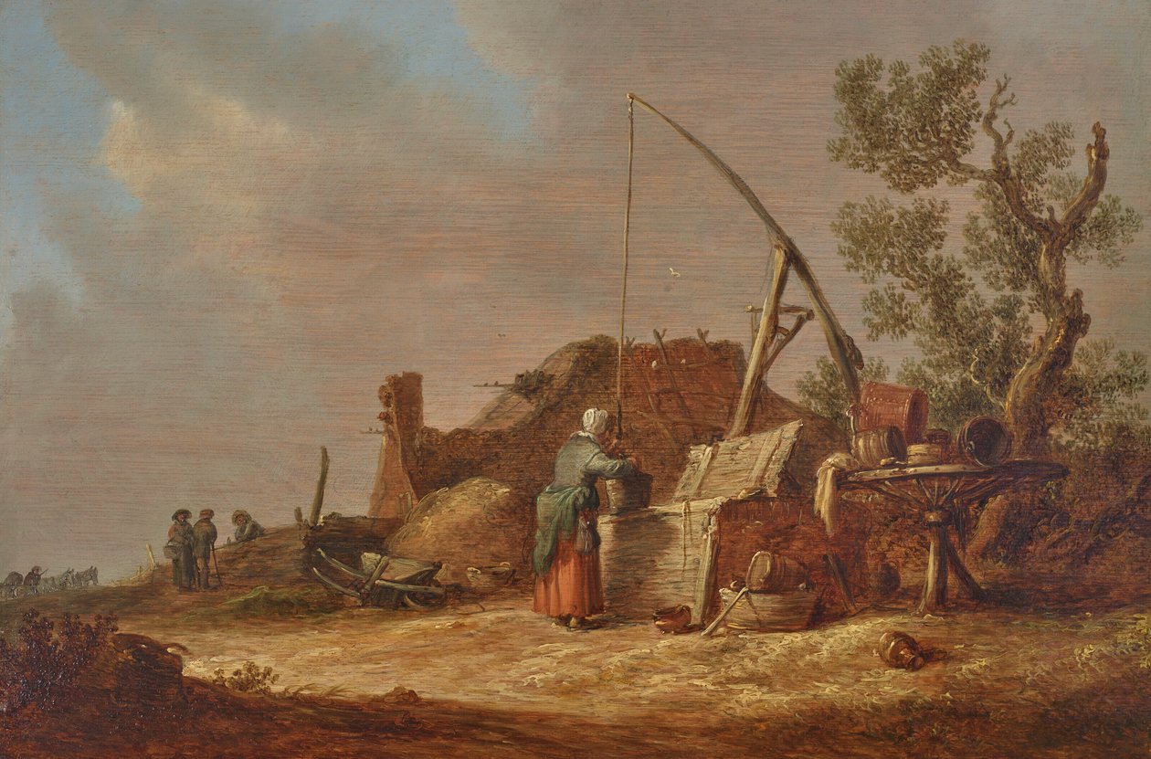 Krajina se ženou u studny od Jan van Goyen