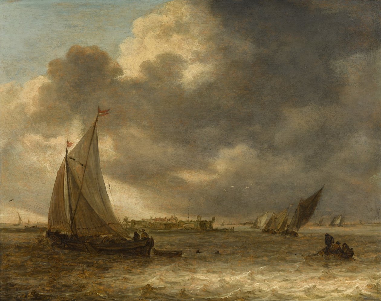 Říční krajina s plachetnicemi od Jan van Goyen