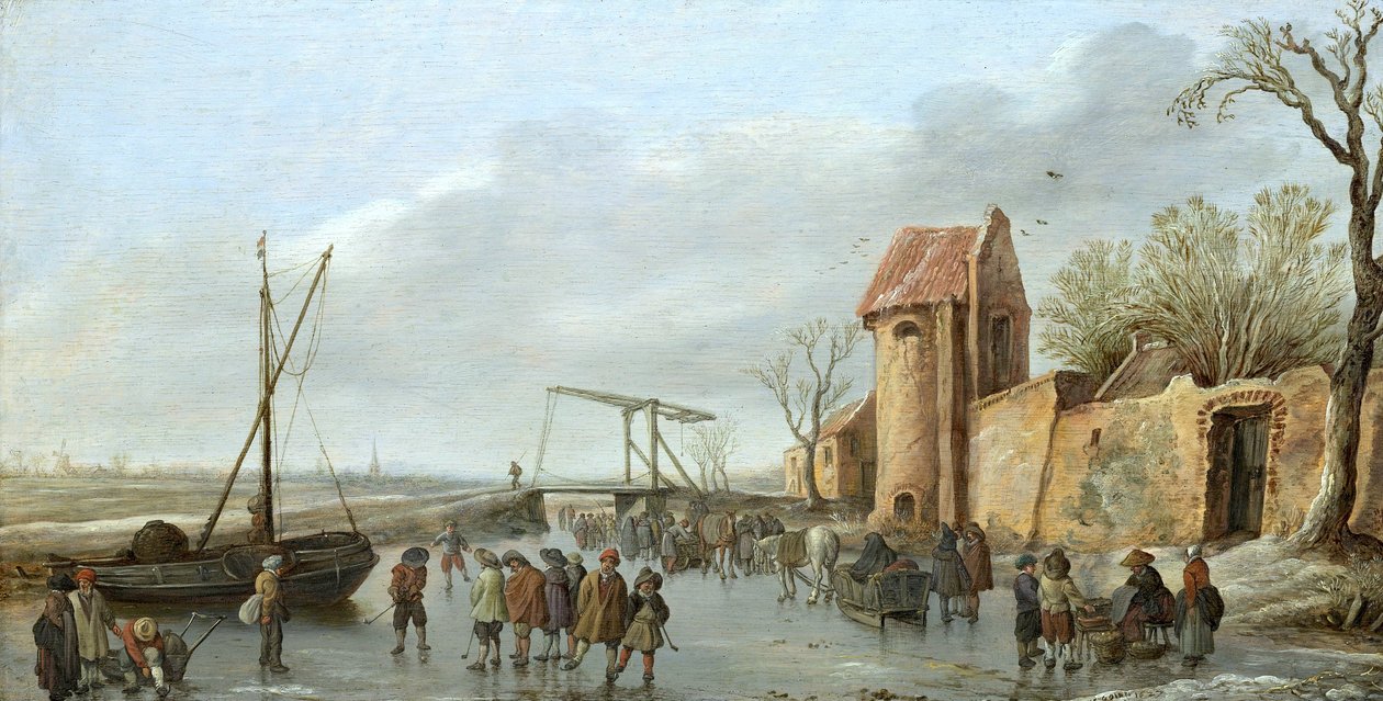 Scéna na ledě od Jan van Goyen