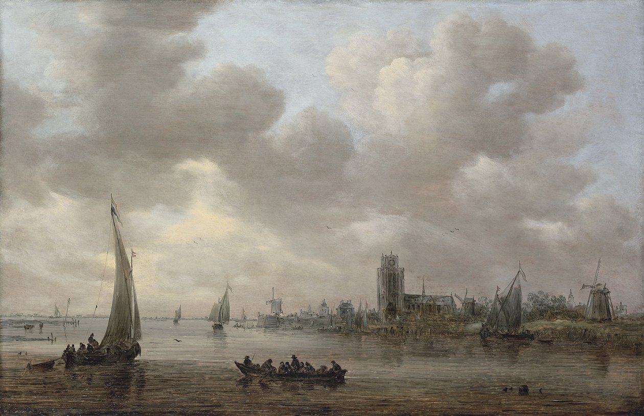 Pohled na řeku Maas a Dordrecht za ní od Jan van Goyen