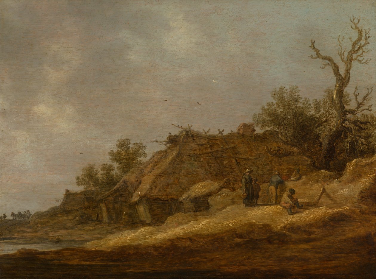 Zchátralý statek s rolníky od Jan van Goyen