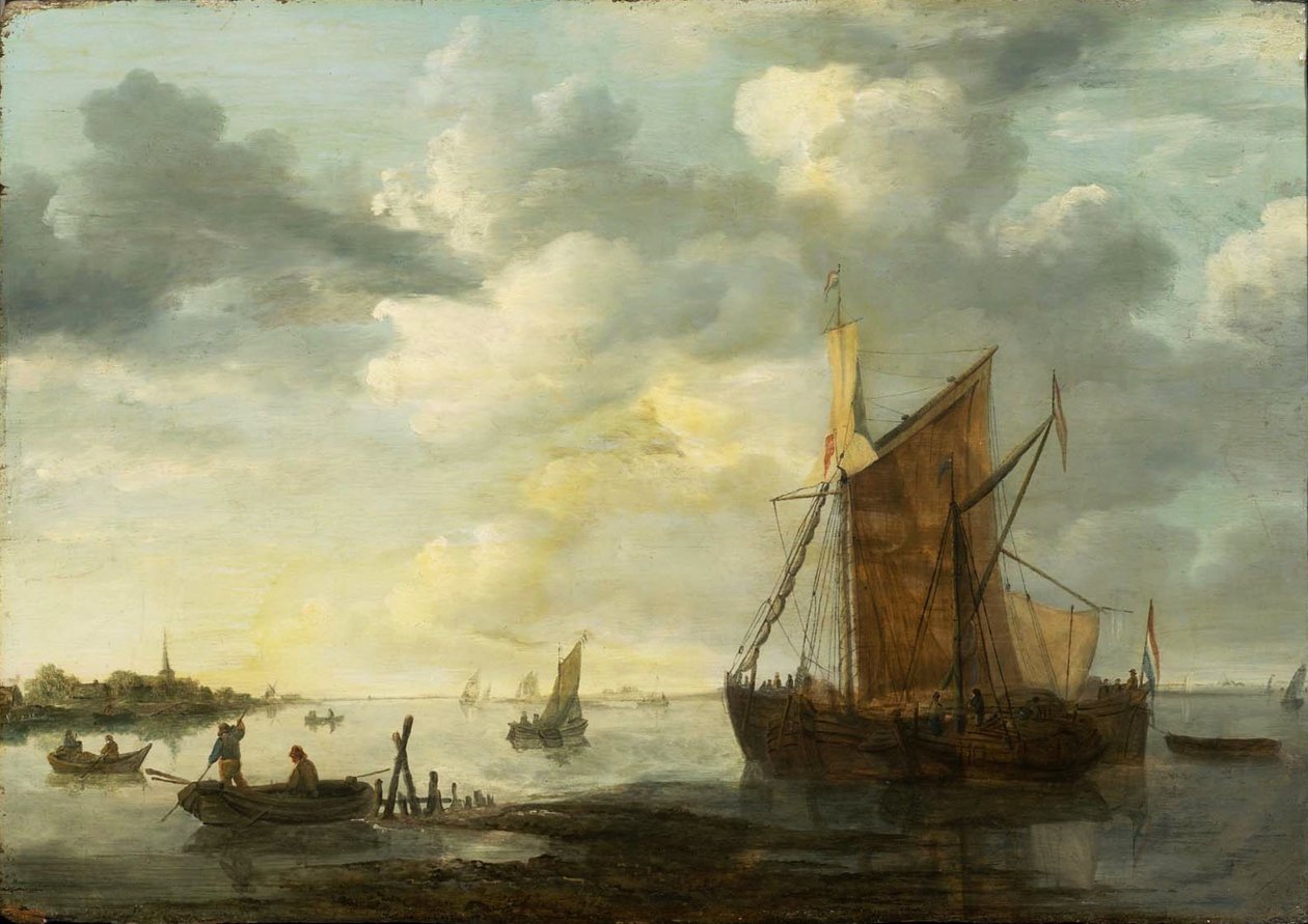 Večer na řece Maas od Jan van Goyen