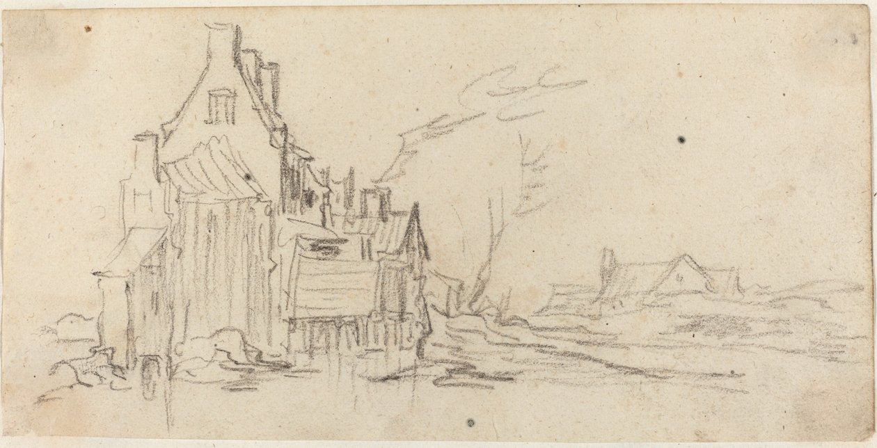 Domy u silnice od Jan van Goyen