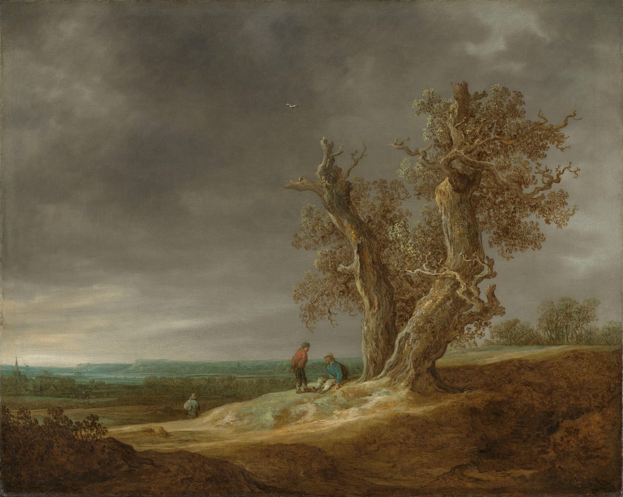 Krajina se dvěma duby od Jan van Goyen