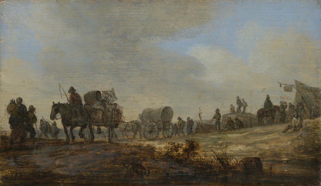 Krajina s selským povozem od Jan van Goyen