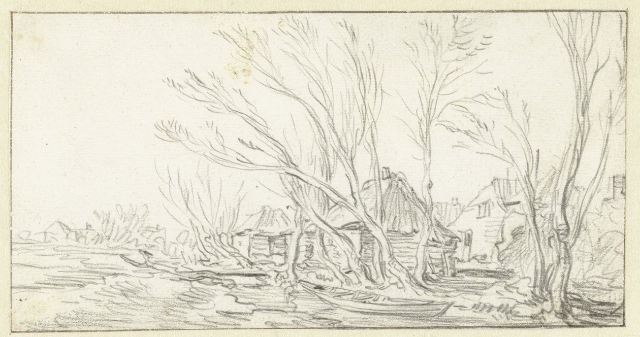Krajina s křivými holými stromy pro farmy od Jan van Goyen