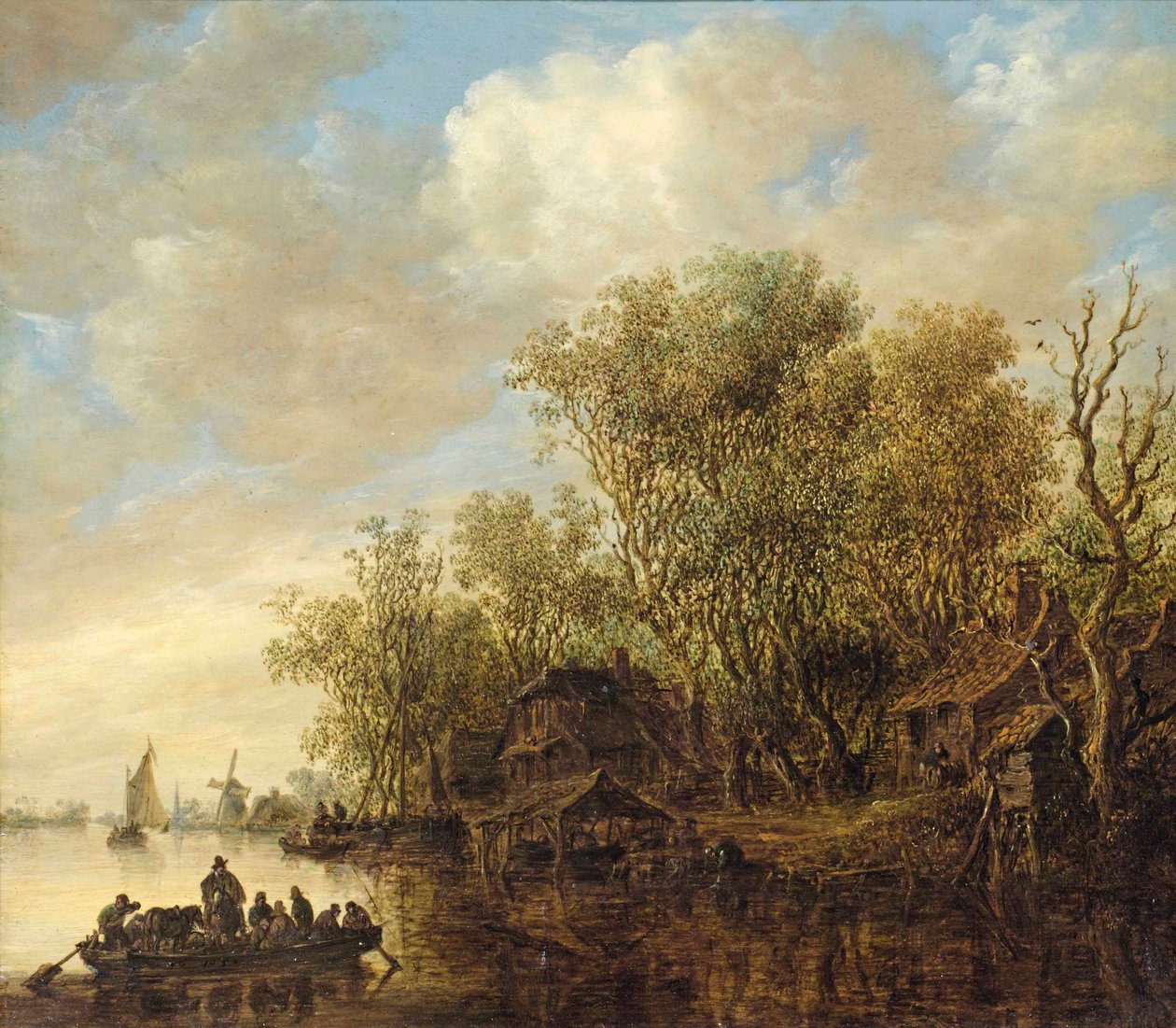 Říční krajina s trajektem od Jan van Goyen