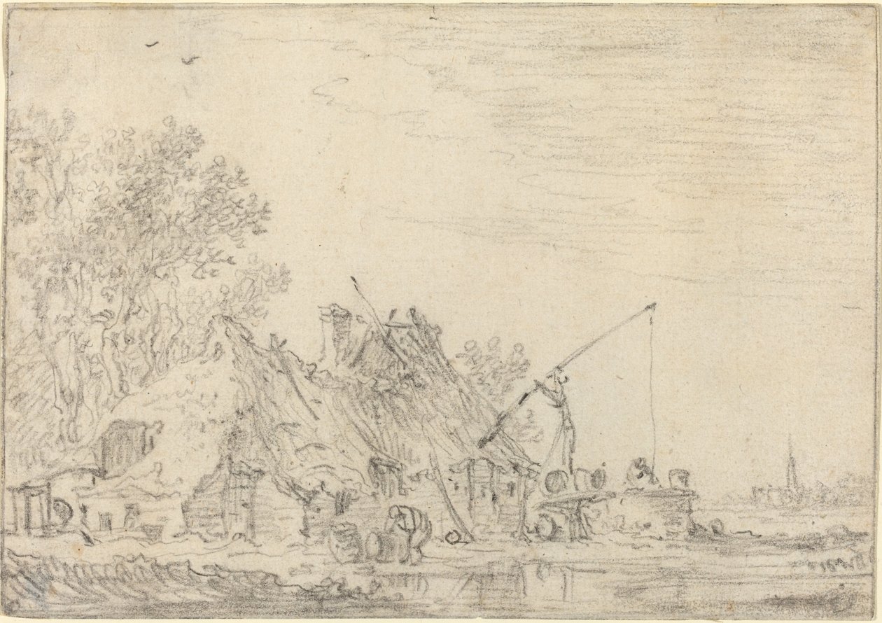 Rustikální dům se studnou od Jan van Goyen