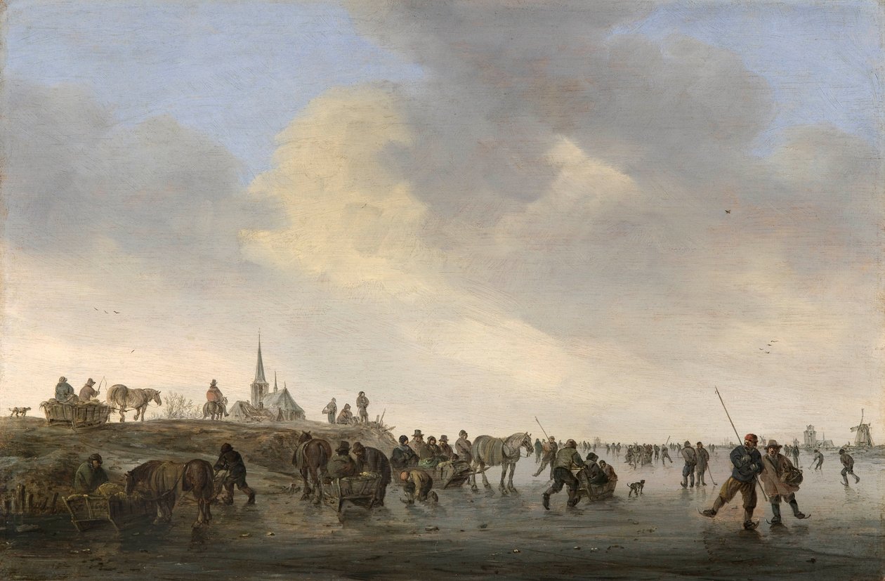Bruslení na řece Merwede u Dordrechtu od Jan van Goyen