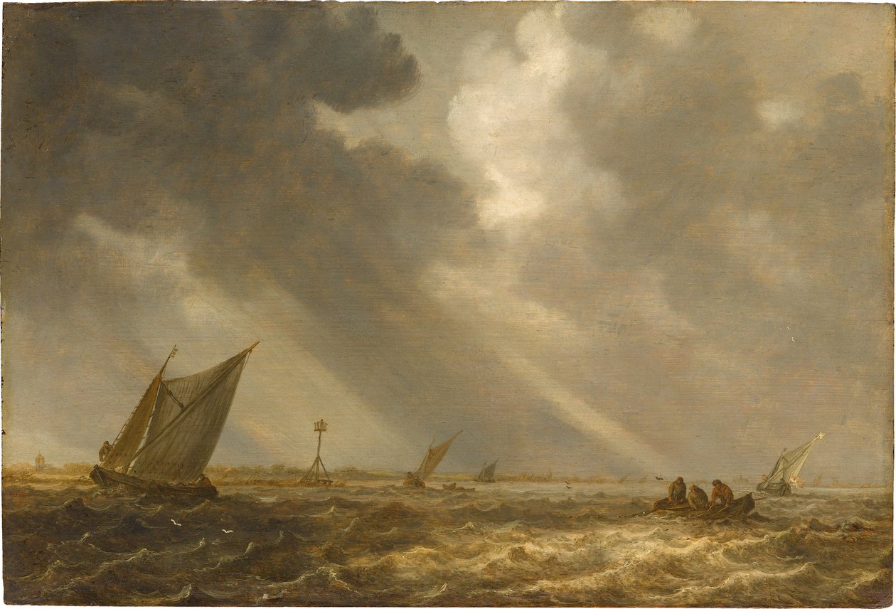 Bouře na Haarlemském jezeře od Jan van Goyen