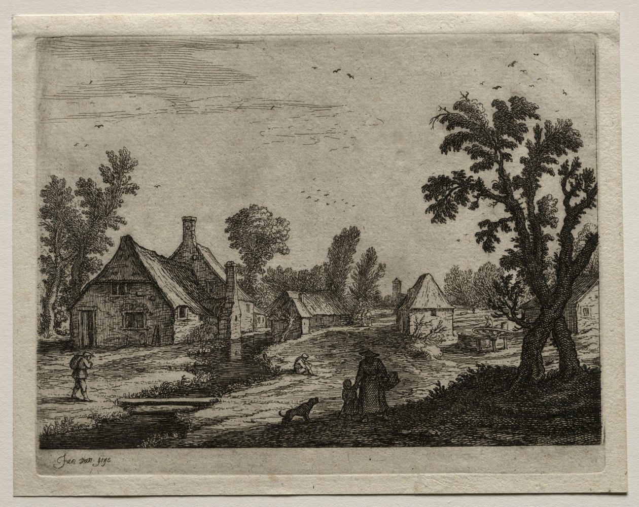Prkno nad potokem od Jan van Goyen