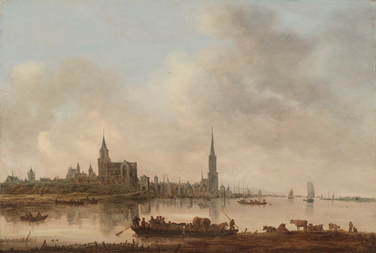 Pohled na Emmericha od Jan van Goyen