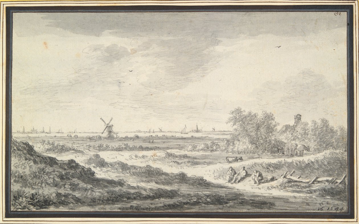 Pohled na řeku s dunami v popředí od Jan van Goyen