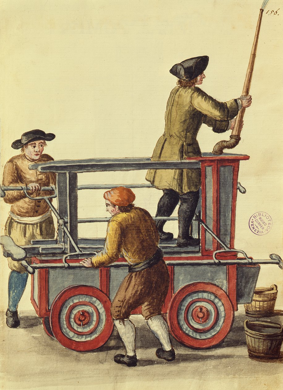 Hydraulické čerpadlo (pero, inkoust a wc na papíře) od Jan van Grevenbroeck