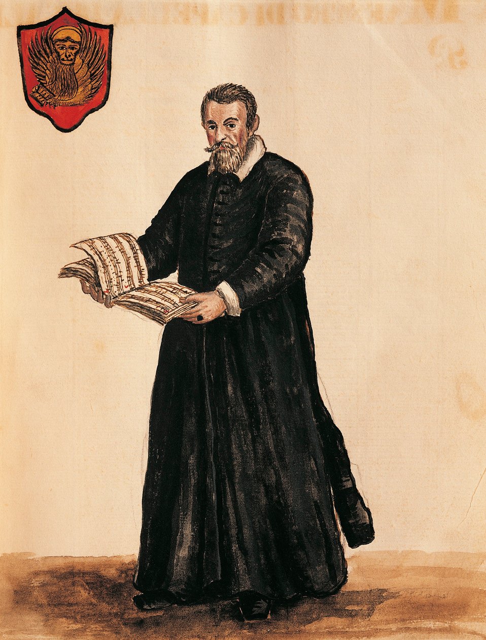 Itálie, Benátky, Portrét italského skladatele Claudia Monteverdiho (1567 - 1643) od Jan van Grevenbroeck