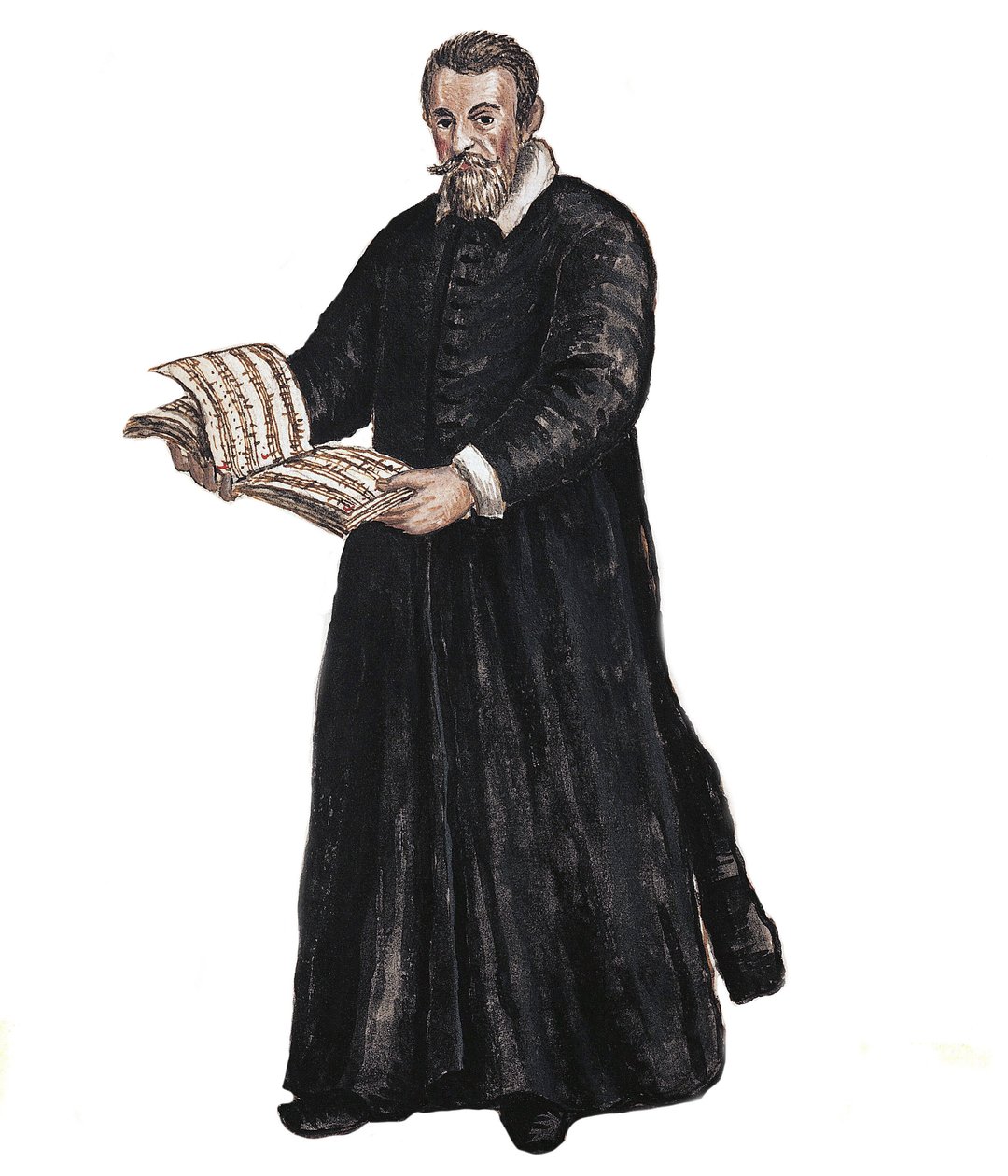 Portrét Claudia Monteverdiho - Portrét Claudia Monteverdiho (1567-1643) italský skladatel podle kresby Jana van Grevenbroecka (nebo Giovanniho Grevembrocha (Grevenbroch) (1731-1807) od Jan van Grevenbroeck