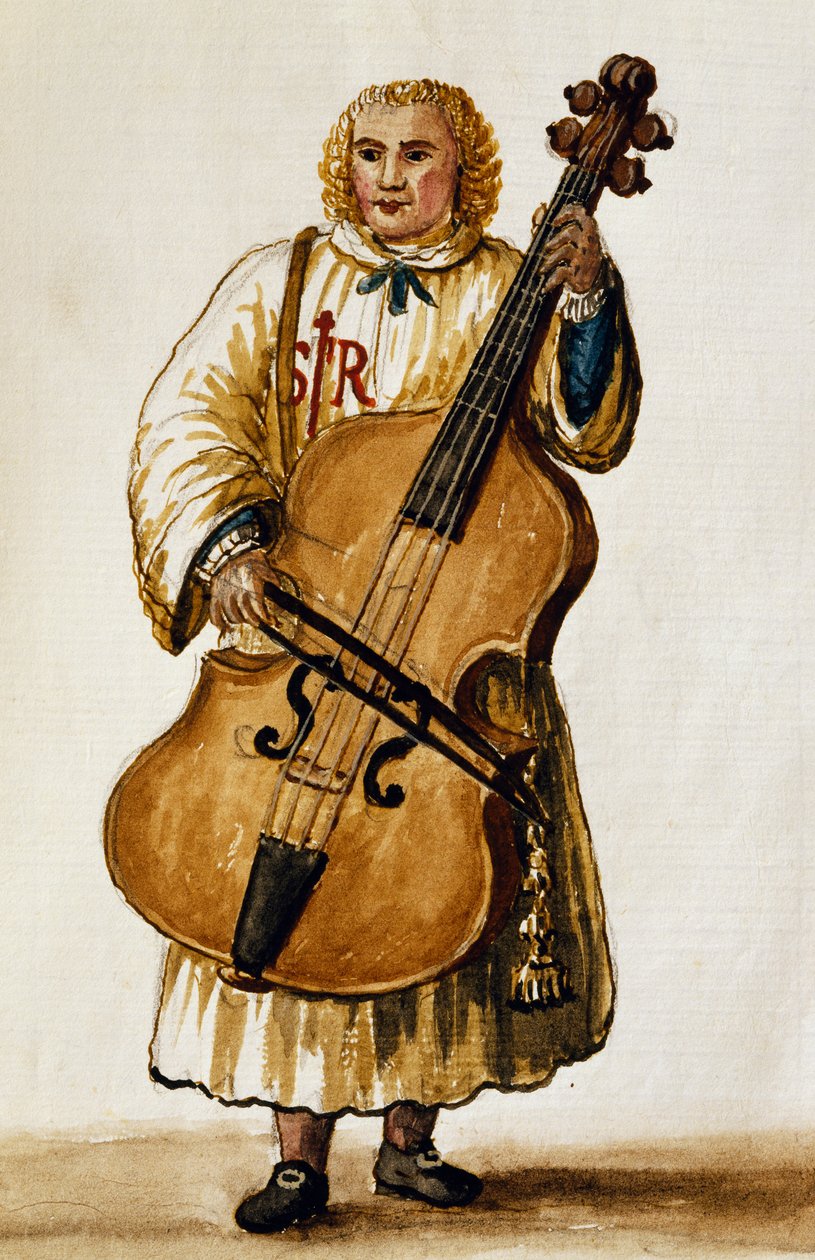Pouliční hudebník, Giovanni Grevembroch. Itálie od Jan van Grevenbroeck