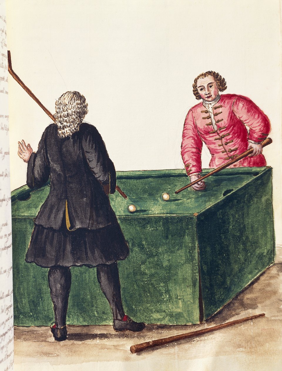 Dva benátští šlechtici hrající kulečník, od Jana Grevenbroecka (1731-1807), rytina, Itálie od Jan van Grevenbroeck