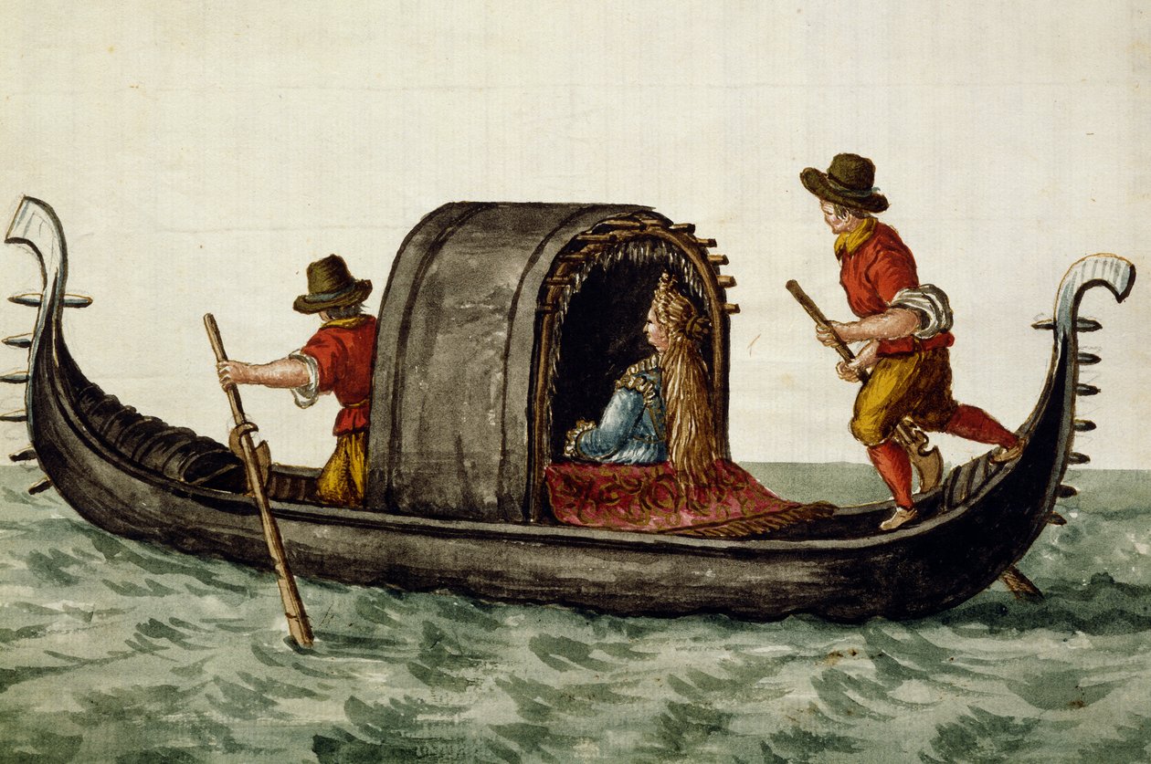 Benátskou nevěstu veze gondola na svou svatbu, Jan Grevenbroeck (1731-1807), Itálie od Jan van Grevenbroeck