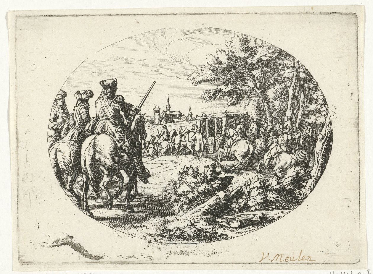 Obléhání města Vojenské scény ze života Ludvíka XIV., krále Francie (název série) od Jan van Huchtenburg