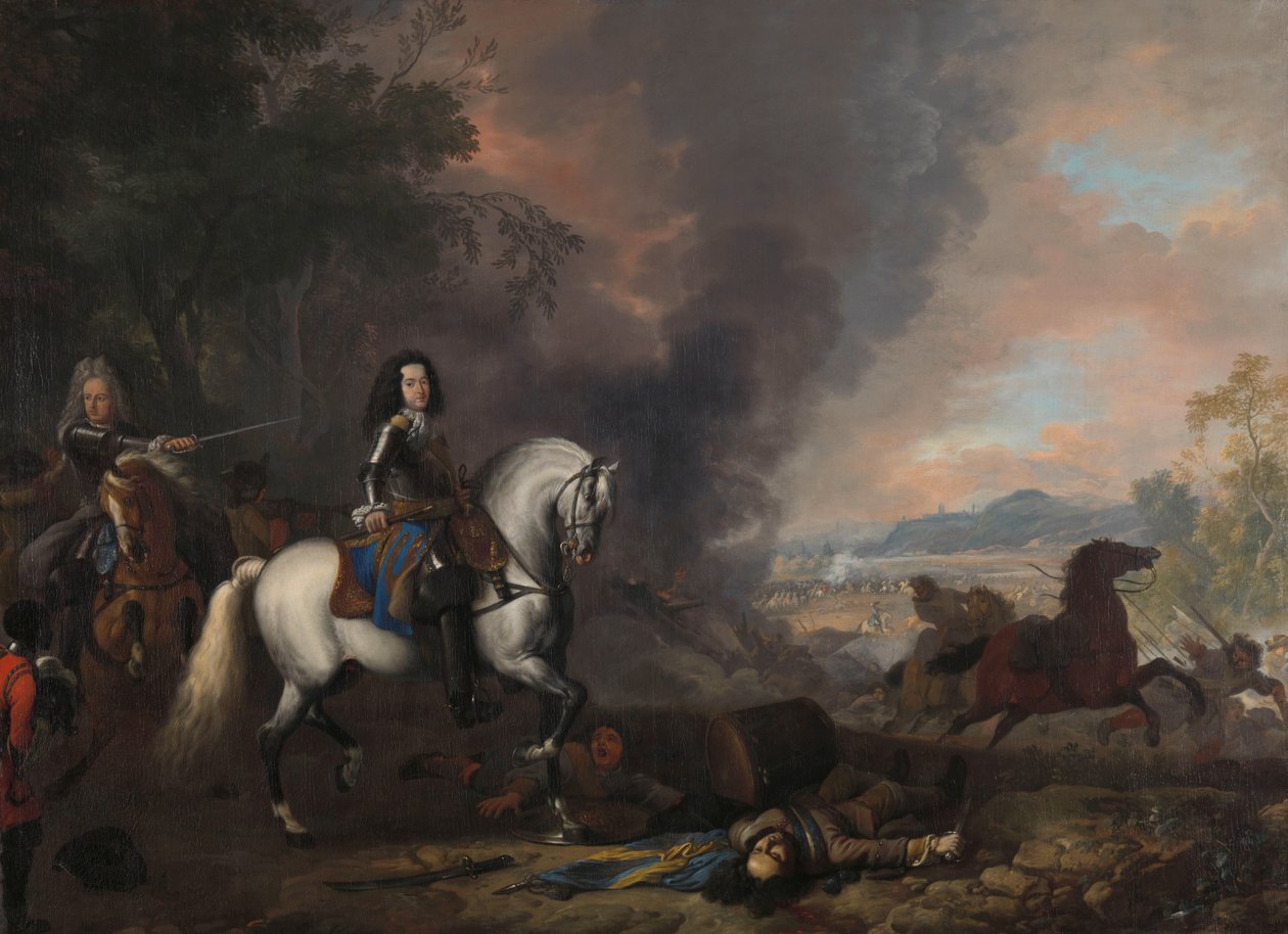 Henry Casimir II, princ z Nassau-Dietz, v bitvě Hendrik Casimir II (1657-96), princ z Nassau-Dietz, jako velící důstojník v bitvě od Jan van Huchtenburg