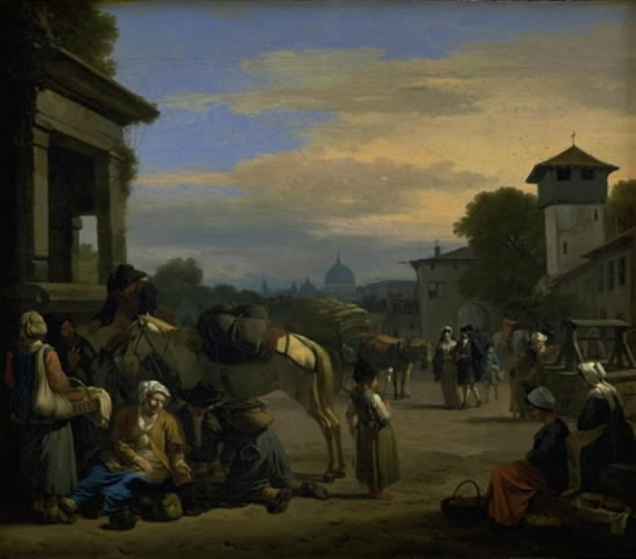 Pouliční scéna v Římě od Jan van Huchtenburg