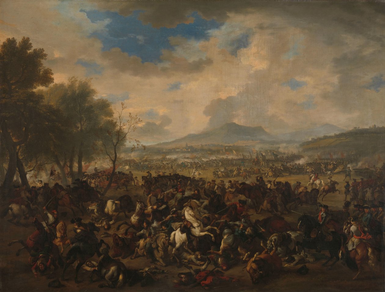 Bitva u Ramillies mezi Francouzi a spojeneckými mocnostmi, 23. května 1706 od Jan van Huchtenburg