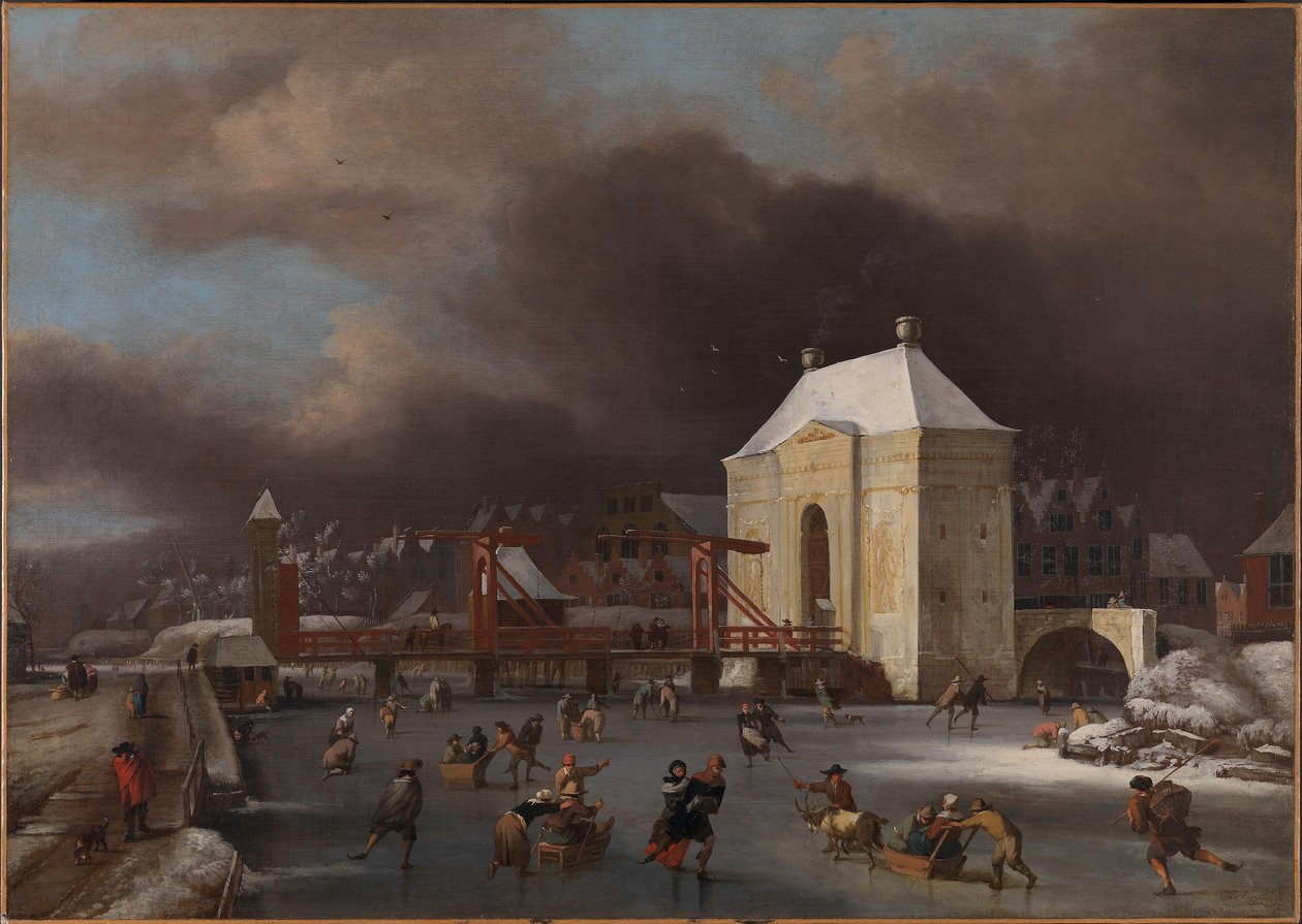 Pohled na Heiligewegspoort v Amsterdamu, cca 1660-80 (olej na plátně) od Jan van III Kessel