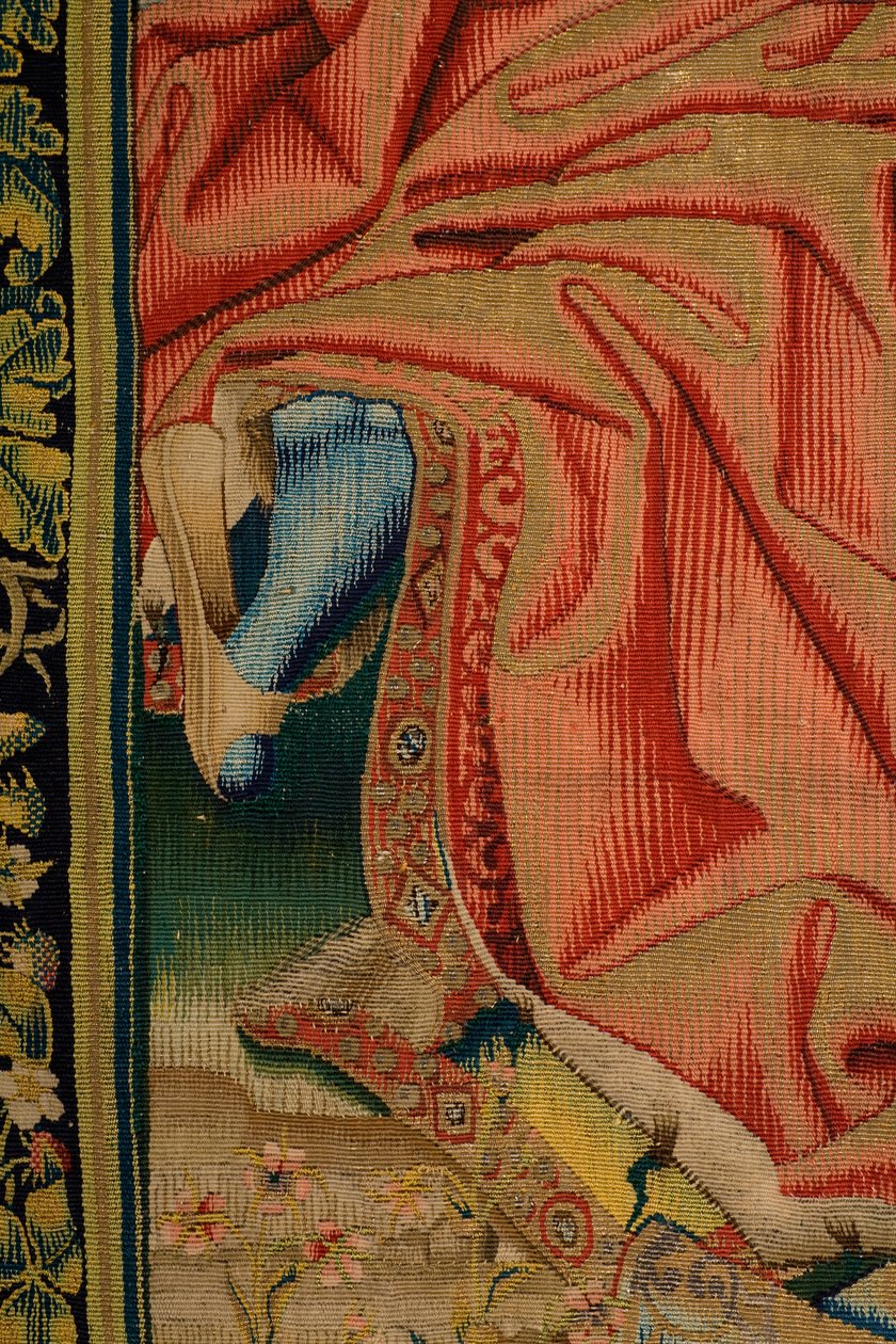Vlámský gobelín. Patrimonio Nacional (Despedida de Cristo/Despedida de Cristo/Kristus se loučí s matkou). série: El Dosel de Carlos V/Nebe Karla V. od Jan van II Coninxloo