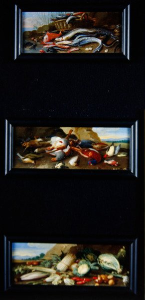 Zátiší obrázky - ryby, zvěřina, zelenina od Jan van Kessel the Elder