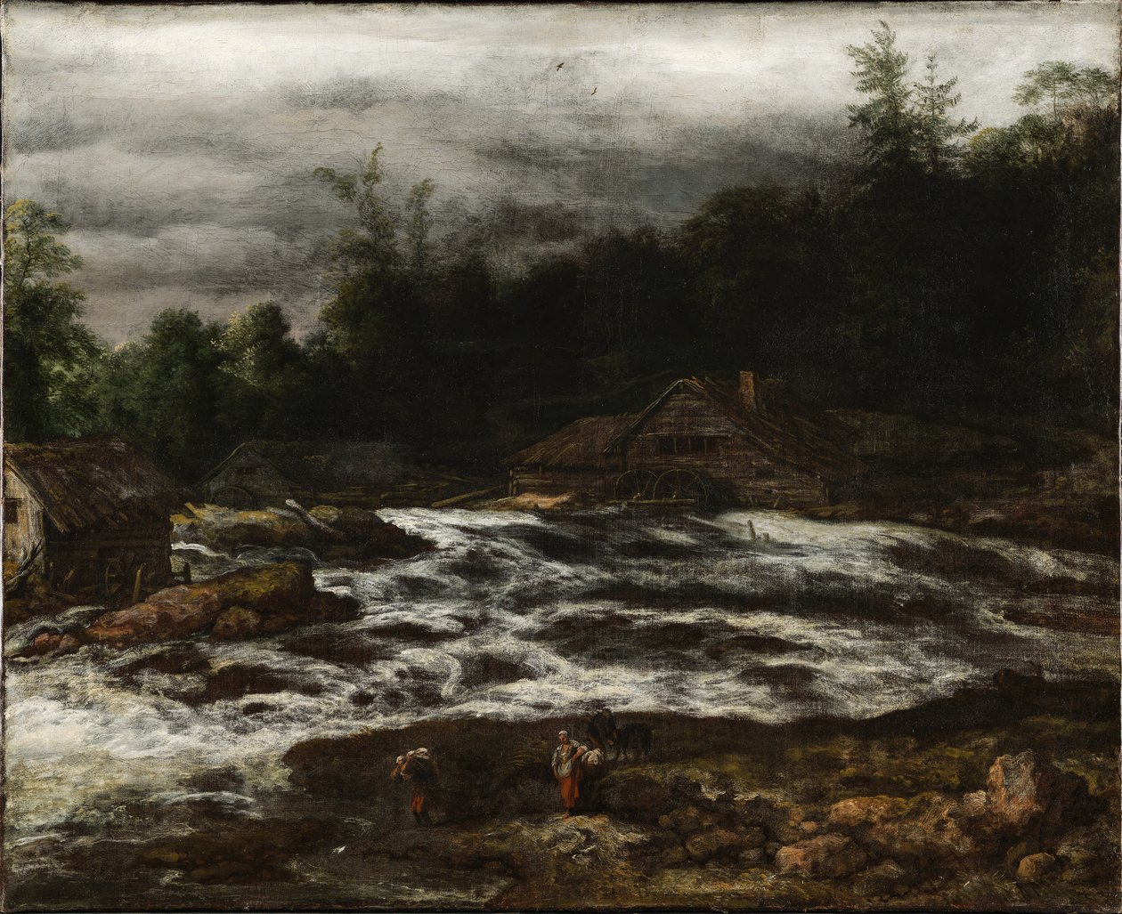 Horská krajina s vodopádem od Jan van Kessel d.Æ.